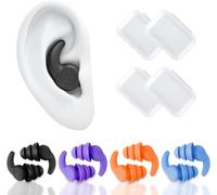 Asfasfq-4 Paires Bouchons D'oreille De Natation, Réutilisables Imperméables Bouchon Oreille Piscine Enfant, Anti Bruit Bouchons D'oreilles En Silicone Pour Douche, Surf Et Autres Sports Nautiques