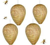 ASFASFq-4 Pièces De Nid De Guêpe Artificiel, Suspension Wasp Nest, Guêpes Factice, Wasp Nest Decoy, Les Maisons et Les Jardins pour se Défendre Contre Les Guêpes