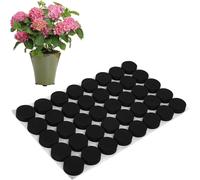 ASFASFq-40 Pièces Pieds de Pot de Fleur Invisible en Caoutchouc Noir,Auto-adhésif Rond Pied en Eva De Pot,Tampons Auto-Adhésifs pour Surélever les Plantes, pour Pots Moyens et Grands, Utilisation Int