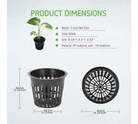 ASFASFq-45 pcs Pot Hydroponique, Réutilisable Panier Hydroponie pour Culture Hydroponique Aéroponique, Plantation de Fleurs, Jardinage (8 * 5.6cm, Noir)