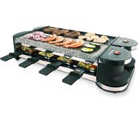 ASFASFq-45071 Barbecue électrique de table rotative/Raclette Pour 8 personnes Plaque de cuisson antiadhésive,Nettoyage Facile Pierre naturelle Câble extra long Accessoires inclus