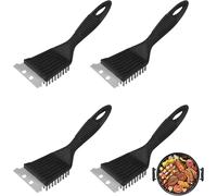 ASFASFq-4PCS Brosse de Barbecue Nettoyage Barbecue Poil de Barbecue Brosse À Poils en Acier Inoxydable pour Barbecue(Noir, 21 * 7cm)
