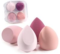 Asfasfq-4pcs Eponge Maquillage Avec Boîte De Rangement Pour Crème Et Poudre Liquides