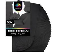 Asfasfq-50x Feuille Noire A3 130g - Papier Noir A3 Pour Le Bricolage - Feuilles Noires Pour Peindre Et Scrapbooking - Feuille A3 Cartonnée Noir - Papier Cartonné Noir - Feuille Noire Cartonnée