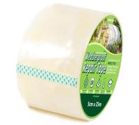 ASFASFq-5cm x 25m Ruban de Réparation pour Serre, 6 mil Ruban de Réparation en Polyéthylène Transparent Ruban de Réparation de Feuilles de Plastique pour Polytunnel Serre Film Couture Scellage
