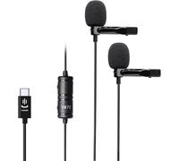 ASFASFq-6 mètres USB-C Microphone Cravate,Type C Condensateur Omnidirectionnel Double Mic pour Appareils Android USB-C,Youtube Vlogging Facebook Interview Vidéo en Direct