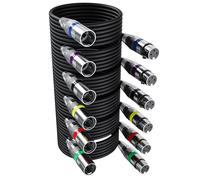 ASFASFq-6 Pack Câble XLR DMX 5M, 3 Broches Mâle Femelle, Connecteur Audio 3 Pins Pour Microphone et Contrôleur