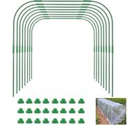 ASFASFq-6 Pièces 80CM x 60CM Arceau pour Serre Tunnel, Réglable Jardin Plantes Culture Tunnel Cadre, 24 Tuyaux De Cerceau avec 18 Connexion Tubes, 18 Colliers - pour Film Plastique Filet Anti-Oiseaux