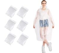 Asfasfq-6pcs Poncho De Pluie Jetable, Transparent Ponchos, Ponchos De Pluie Jetables Imperméables, Jetable Imperméable Et Transparent Avec Capuchon À Cordon, Pour Camping,Randonnée,Activités En Plein