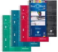 Asfasfq-8272c Bind'o Block Cahier À Spirale Perforé Avec 3 Intercalaires - A5+ 16x21 Cm - 180 Pages Détachables Petits Carreaux Cadrées - Papier Blanc 90 G - Couverture Rigide Couleur Aléatoire