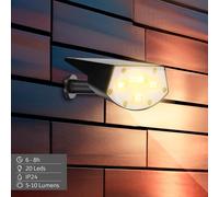 ASFASFq-85496 Lot de 6 balises solaires LED 2 en 1, lumière chaude 5-10 lumens, avec piquet ou montage mural, sans câbles, étanches, portée 1 à 2 m, autonomie jusqu'à 8 h, éclairage jardin et terrass