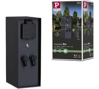 Asfasfq-94701 Plug&shine Luminaire D'ext Accessoire Colonne Prises Rio Avec Détecteur Crépuscu. Ip44 Anthracite Raccordements 2x230v 2xplug&shine 24v, Tôle D'acier