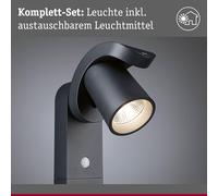 ASFASFq-94831 Borne lumineuse LED Cuff détecteur de mouvement IP44 782mm 3000K 10W 700lm 230V 70° anthracite aluminium luminaire d'extérieur