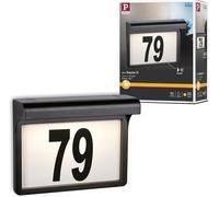 Asfasfq-95388 Luminaire D'extérieur Led Solaire Numéro De Maison Dayton Ii Ip44 Carré Incl. 1x0,05 Watts Noir Lampe D'extérieur Plastique 3000 K