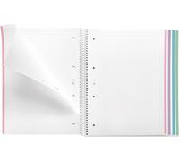 Asfasfq-A4 Cahier A4, Ligné Horizontal 7 Mm, 120 Feuilles De 70 G/M², 4 Bandes Colorées, Spirale Micro-Perforée, Couverture En Polypropylène, 4 Trous, Notebook A4 Aurora Santorini