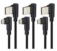 Asfasfq-Aaotokk Câble Micro Angle Droit De 90 Degrés Usb 2.0 A Mâle Vers 2.0 Usb Micro Mâle Haute Vitesse Charge Rapide Pour Samsung Galaxy S7 Edge/S7/S6,Lg,Power Bank Smartphones,Etc.(Noir/3pièce)