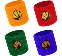 Asfasfq-Absorbants Poignet Bandeau, Serre Poignets Bracelets Pour Sports, Bandeaux De Poignet Élastiques En Éponge, 4 Pièces Bracelets De Sport Pour Enfants, Course À Pied, Exercice, Football, Basket