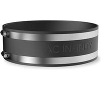ASFASFq-AC Infinity Pince de réduction du bruit 200 mm, coupleur de conduit avec pinces en acier inoxydable, raccord en caoutchouc flexible pour ventilateurs en ligne et filtres à charbon en croissan