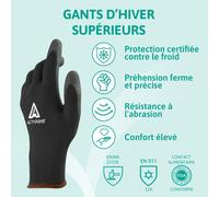 ASFASFq-ActivArmr 97-631, Gants Thermiques Anti-Froid, Protection Résistante Avec Revêtement PVC, Chauffants Pour Dextérité, Intérieur Acrylique, Travail Taille M, 1 Paire