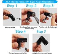 ASFASFq-Adaptateur de Microphone XLR à Angle Réglable 90° - 3 Broches Mâle Vers Femelle - Connecteur Audio à Angle Droit Pour Câblage Dans Des Espaces Restreints