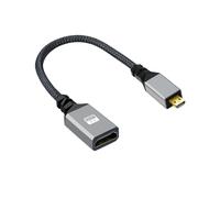 ASFASFq-Adaptateur Micro HDMI vers HDMI Femelle, Câble Micro HDMI 4K 60Hz pour Raspberry Pi, Mâle Type D vers HDMI Femelle Type A, Compatible 3D, 1080p Full HD, Connecteurs Plaqués Or, Nylon Tressé R