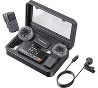 ASFASFq-Air Micro-Cravate sans Fil, Micro-Cravate Externe ø 9,7 mm, 48 kHz/24 Bits, SNR 90 DB, Mini-Microphone pour iPhone 15/16 avec étui de Chargement, Microphone Lavalier avec Prise USB-C, 300 m