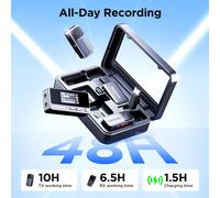 ASFASFq-Air Microphone cravate sans fil pour iPhone Android (2TX + USB-C RX + étui de charge), suppression du bruit, 300 m, mini microphone pour Tiktok YouTube Live Stream, interview, podcast, Vlog