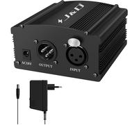 ASFASFq-Alimentation Phantom 48V, Design à 1 Canal avec Adaptateur, Compatible avec Tous Les Microphones à Condensateur, Idéal pour l'Enregistrement Musical Professionnel et l'Utilisation en Studio,