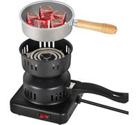 ASFASFq-Allume Charbon Chicha Électrique 500 W Allumeur Charbon avec Accessoires Premium Incluant Panier à Charbon Amovible, Poignée Isolée, Barbecue, Camping ¿Noir¿