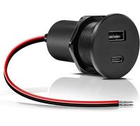 Asfasfq-Aluminium Prise Usb 12v Camping-Car Chargeur, Double Port Pd3.0 Usb-C 30w Et Qc3.0 Usb-A 18w, Pour Bateau Marine Camion Caravane Véhicule