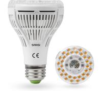 ASFASFq-Ampoule Horticole LED E27 15W pour Plantes d'Intérieur, Lampe de Culture Plante à Spectre Complet pour Germination Croissance Floraison Fruit (PPF 27 ¿mol/s, Couvrage Vég 2x2 sq ft)