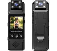 ASFASFq-Andoer Caméra corporelle 4K avec enregistrement audio et vidéo - Mini caméra vidéo avec clip arrière magnétique - Lentille rotative à 180° - Détection de mouvement pour livraison, voyage,