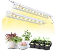 ASFASFq-ANPSSSEN Lampes pour plantes T5 pour plantes d'intérieur, 42cm pack de 2 (10W x2) lampes LED plein-spectre pour plantes avec réflecteurs pour semis, lampes de croissance pour étagères/rayonna