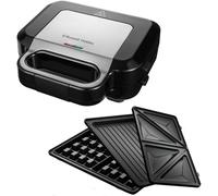 Asfasfq-Appareil Croque Monsieur [Multifonction 3en1] Creations (Extra Profondes Pour Sandwich Épais, Gaufrier, Panini, 3 Plaques Antiadhésives & Sans Bpa, Nettoyage Facile) 26810-56