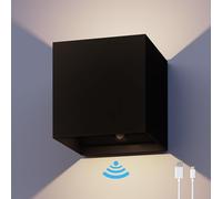 Asfasfq-Applique Led Rechargeable, Bidirectionnelle, Blanc Chaud, Sans Câble, Détecteur De Mouvement, Noir, Intérieur/Extérieur