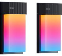 Asfasfq-Applique Murale Extérieur Rgbic, Applique Murale Intelligente 1500lm Avec 45 Modes De Scène, Etanche Ip65, Effets De Lumière Diy, Fonctionne Avec Alexa, Google Assistant Et Matter, 2 Paquets