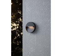 Asfasfq-Applique Murale Extérieure Led Maruggio, Lampe De Façade Ronde, Luminaire D`Extérieur En Aluminium Noir, Température De Couleur Variable (Blanc Chaud ¿ Froid), Ip65