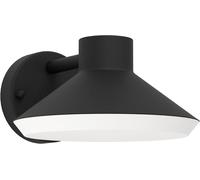 Asfasfq-Applique Murale Extérieure Led Ninnarella, Lampe De Façade Avec Éclairage Vers Le Bas (Downlight), Luminaire D`Extérieur En Métal Noir Et Plastique Blanc, Blanc Chaud, Ip44