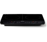 ASFASFq-Ariete 1998 Double plaque à induction portable, Vitrocéramique, 2000W + 1500W, 10+8 niveaux de puissance, Minuterie jusqu'à 4 heures, Sécurité enfant, Noir