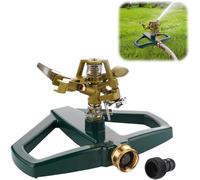 ASFASFq-Arroseur de pelouse en métal - Arroseur pulsant pour arrosage Gardena - Arroseur à impulsion avec pied et socle - Arroseur automatique à pulsation - Rotation à 360 °