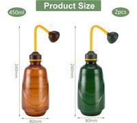 ASFASFq-Arrosoir Plante Intérieur 2Pcs, Arrosoir Bonsai 450ml, Petit Arrosoir Doux Idéal pour Les Bonsaïs, Les Plantes Délicates et Les Boutures (Vert + Brun)