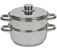 ASFASFq-ARTAME 32520, Cuiseur Vapeur Inox 2 étages, Cuiseur Riz, Tous feux dont induction, Diamètre 20 cm, 2.7 l, 1 à 2 personnes, Tout Inox