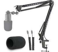 ASFASFq-AT2020 Support Microphone Professionnel Réglable avec Bonnette Micro et Tube de Fixation Compatible avec Microphone AT2020 AT2020USB+ AT2035 par