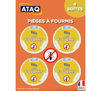 ASFASFq-ATAQ - Lot de 4 Boîtes Appât 10g Gel Anti Fourmis Puissant - Insecticide - Éradicateur Efficace - fourmilière - Élimine les Fourmis ¿ Formule professionnelle - résultat rapide - barrage aux i
