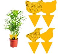 ASFASFq-Autocollant Jaune Plante, 60pcs Pièges Engluées Autocollants Colle Double-Face Étanche Jaunes Attrape Mouches Pucerons Blanches, Parfait Contre la vermine pour Jardin Plante Fleur Fruits (2 F
