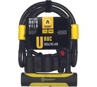 Asfasfq-Auvray - Antivol Vélo U + Cable - Certifié Art - U Roc Art 180 X 245 D.16 + Cable 100 D.12 + Support 2 Cles - Câble Haute Résistance - Facile À Transporter Et À Stocker - Haute Sécurité