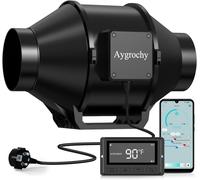 ASFASFq-Aygrochy 100mm App Extracteur d'Air, Moteur EC triphasé avec programmation de la température et de l'humidité, ventilateur d'extraction de 3000 tr/min pour Booster, tentes de culture.