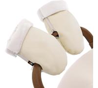 Asfasfq-Baby Uma Pram Hand Muff - Soft Fleece-Lined Faux-Leather Hand Warmers Gloves, Wind & Water-Resistant Pram Gloves For Stroller, Zip-On Pram Mittens, Universal Handmuffs