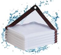 ASFASFq-Bâche imperméable en PVC Transparent avec ?illets, 1 x 1 m, pour Balcon, Pare-Vent, bac à Sable, extérieur pour Meubles de Jardin, Cage à Lapin, Jardin d'hiver