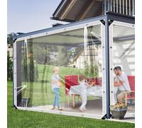 ASFASFq-Bâche Transparente, Bâche PVC avec Oeillets pour la Protection des Plantes, pour balcons, Jardins, gazebos et Meubles d'extérieur, 2x4m